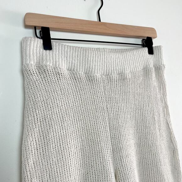 Free People Boho Coastal Minimalist Quiet Luxury Open Knit Lounge Pants Sz S - Picture 3 of 4